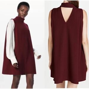 Victoria Beckham Plum Mini Shift Dress Sleeveless Quiet Luxe Crepe Keyhole Sz 6